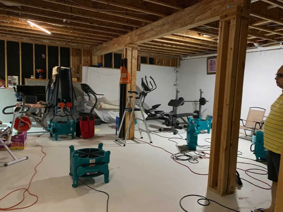 Basement drying equipment setup for Odor Removal & Deodorization in Jeffersontown